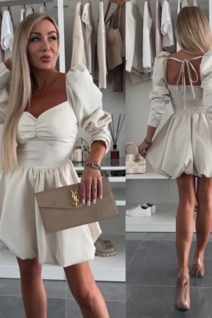 PUIKI SUKNELĖ ŠVIESIAI SMĖLIO SPALVOS