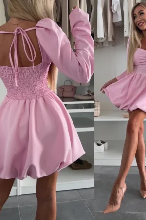 Rožinė pūsta suknelė