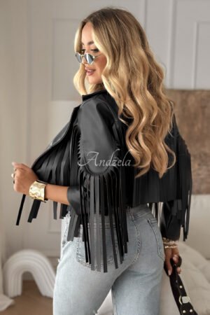 odinė baikerio striukė su kutais