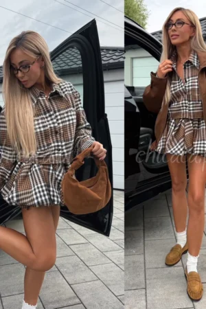 SMĖLIO IR RUDOS SPALVOS VISKOZĖS KOMPLEKTAS