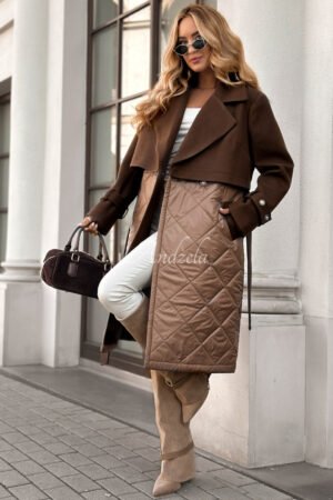 „All The Feels“ ilgas paltas šokolado spalvos