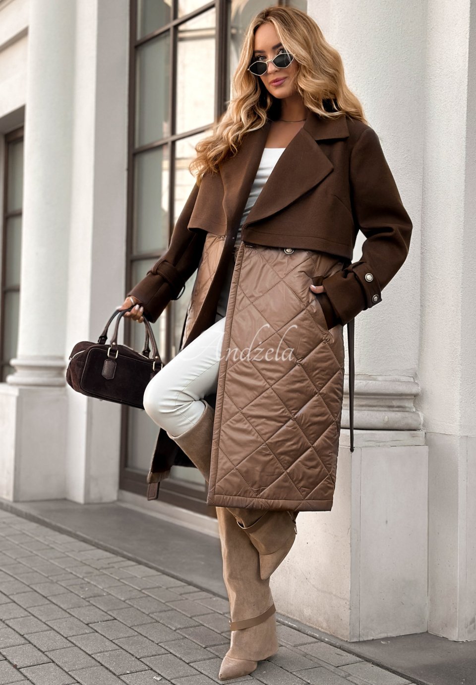 „All The Feels“ ilgas paltas šokolado spalvos
