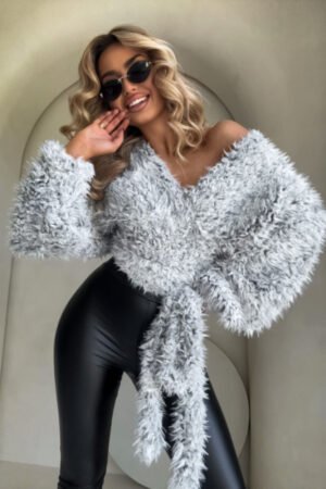 Kaira shaggy palaidinė – pilka