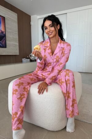 Svajonių 2 viename meduolinė pižama su meduoliais, rožinė