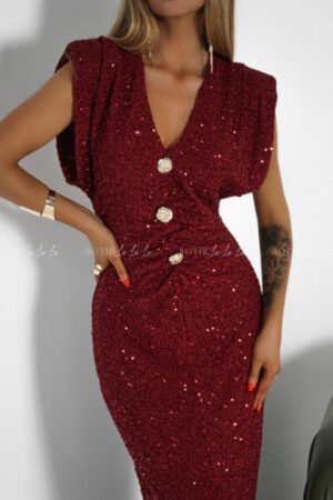 Juoda blizgučiais puošta ilgoji suknelė „Posay“